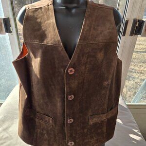 Route 66 Dark Chocolate Brown Suede western style vest size L
